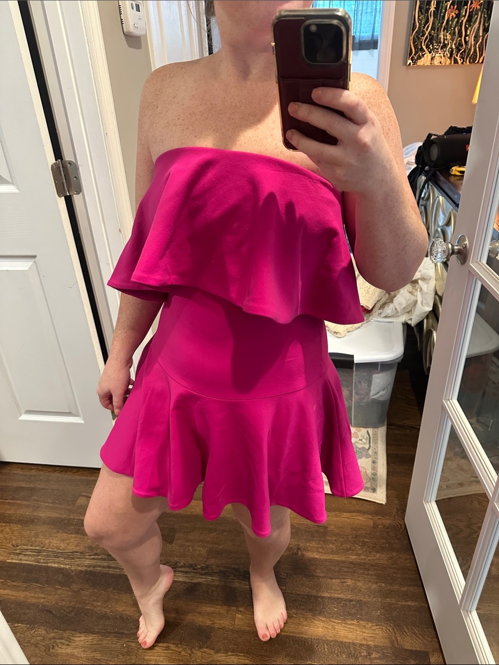 Susana Monoco Strapless Ruffle Dress